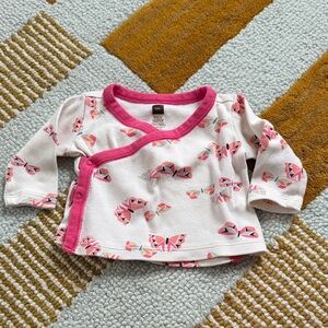 Tea Collection butterfly print kimono shirt size newborn